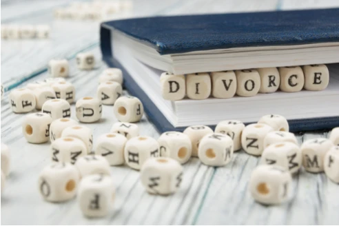 Divorce written in beads.