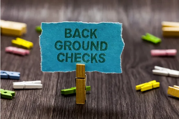 Background checks sign.