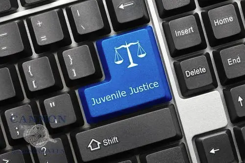 Juvenile justice written on a keyboard.