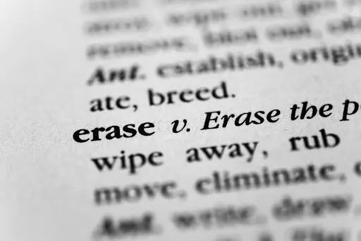 The erase definition.