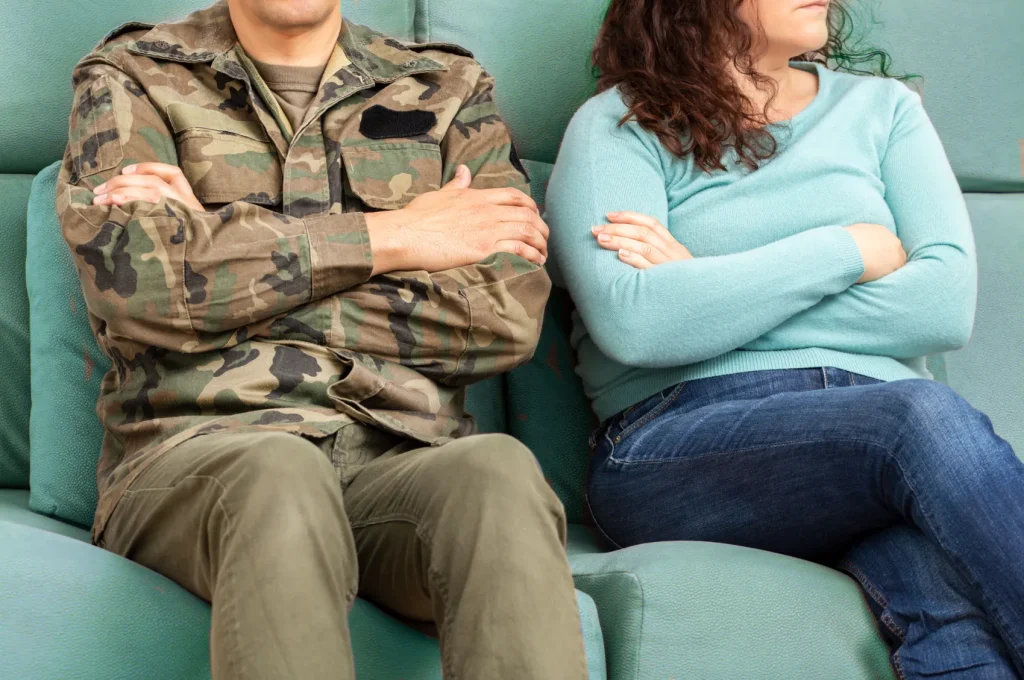 military couple unhappy