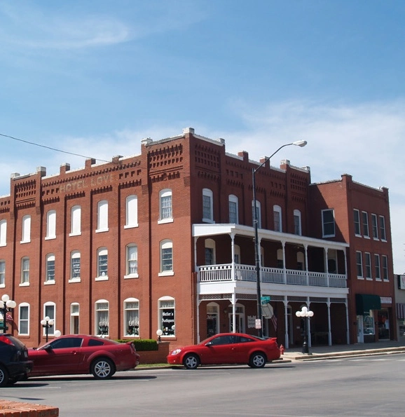 An old hotel in downtown Purcell, Oklahoma